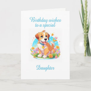 Daughter Birthday Puppy Dog Karte