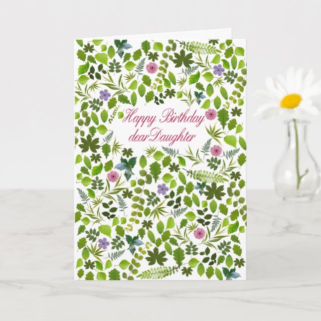 Daughter Birthday Scattered Blätter Card Karte (Kleine Pflanze)