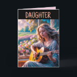DAUGHTER BIRTHDAY SCHÖNE GREETING CARD KARTE<br><div class="desc">MÄDCHENSPIELGITAR GEBURTSTAG FÜR DIE DAUGHTER GREETING CARD</div>
