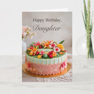 Daughter Birthday Tropical Cake card Karte