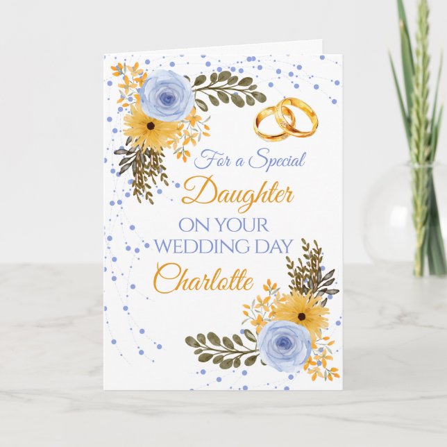 Daughter Bride Wedding Day Herzliche Glückwünsche Karte (Vorderseite)