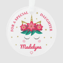 Daughter Christmas Unicorn Personalisiert