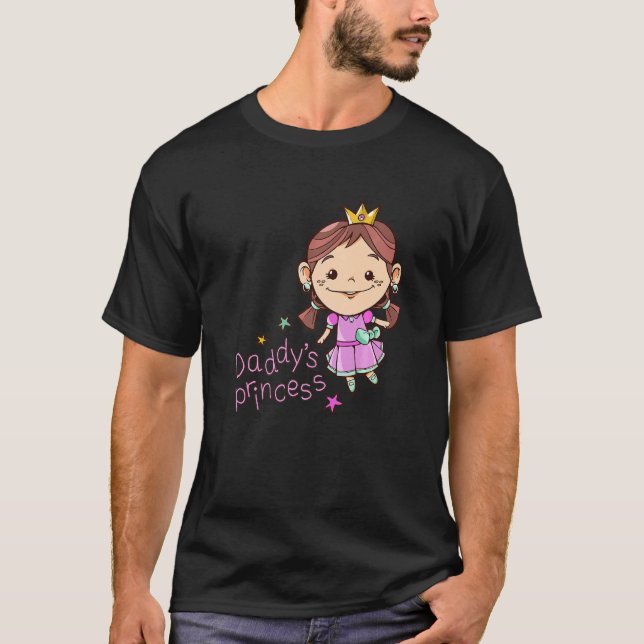 Daughter Daddys Princess Girl First Father's Day T-Shirt (Vorderseite)