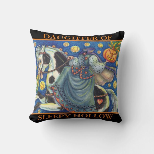 DAUGHTER DES SCHLAFENHOLLOW HALLOWEEN DURCHSCHNITT KISSEN (Vorderseite)