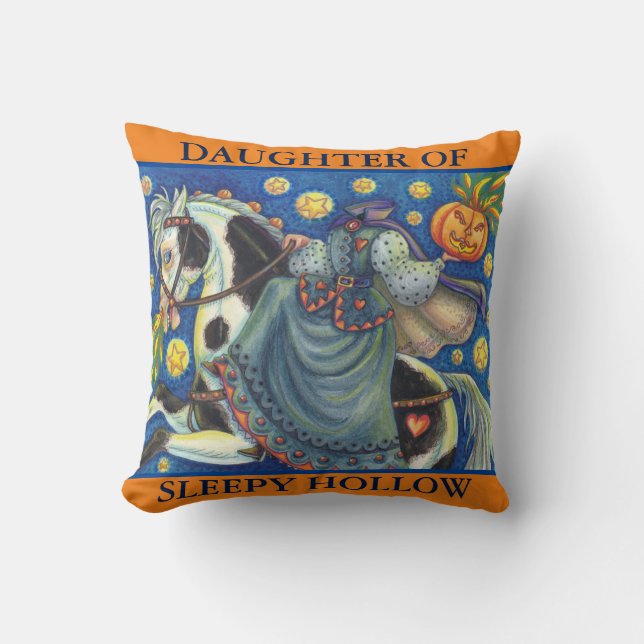 DAUGHTER DES SCHLAFENHOLLOW HALLOWEEN DURCHSCHNITT KISSEN (Vorderseite)