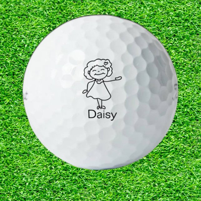 Daughter Doodle Perfect Mother's Day Golfball (Tee off with love: Perfectly Doodled for Mom!)
