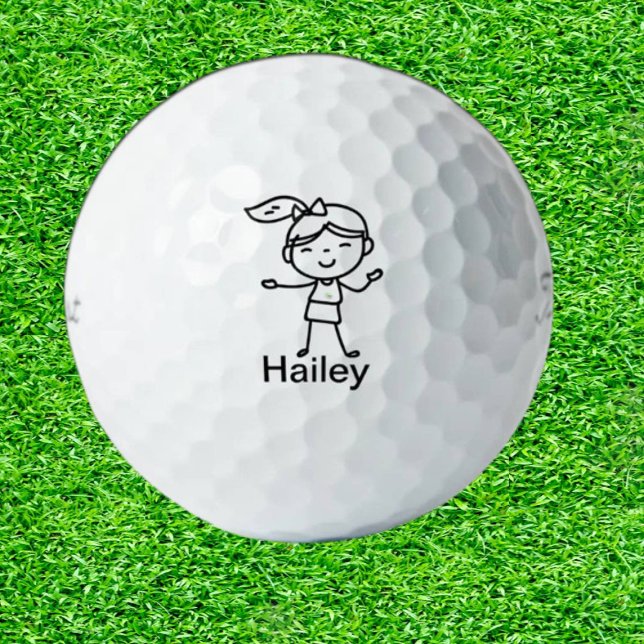 DAUGHTER Doodle Stick Leute Personalisiert GIFT Golfball (Tee off with a smile: Perfectly Doodled Joy!)