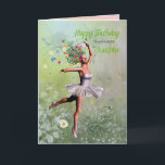 Daughter, eine Ballerina-Blume-Fee Geburtstagkarte Karte<br><div class="desc"></div>