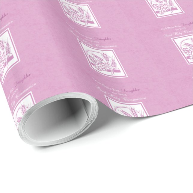 Daughter Erste Kommune, rosa Geschenkpapier (Rolleneckpunkt)