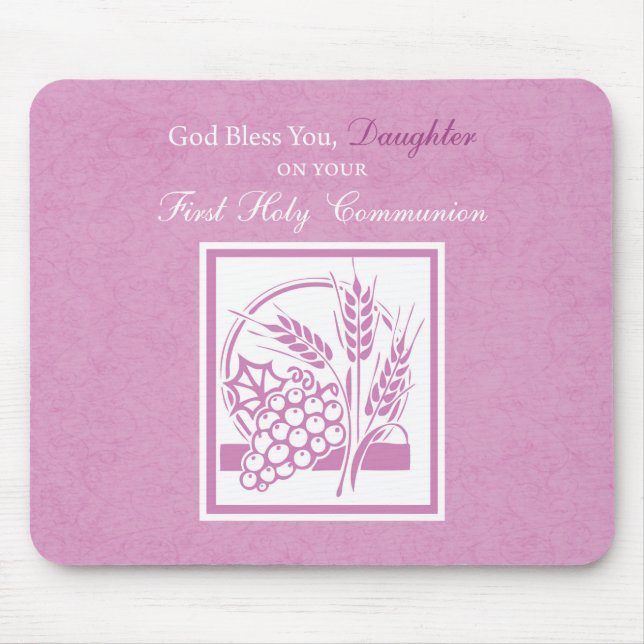 Daughter Erste Kommune, rosa Mousepad (Vorne)