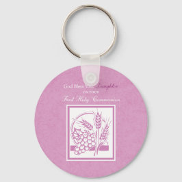 Daughter Erste Kommune, rosa Schlüsselanhänger