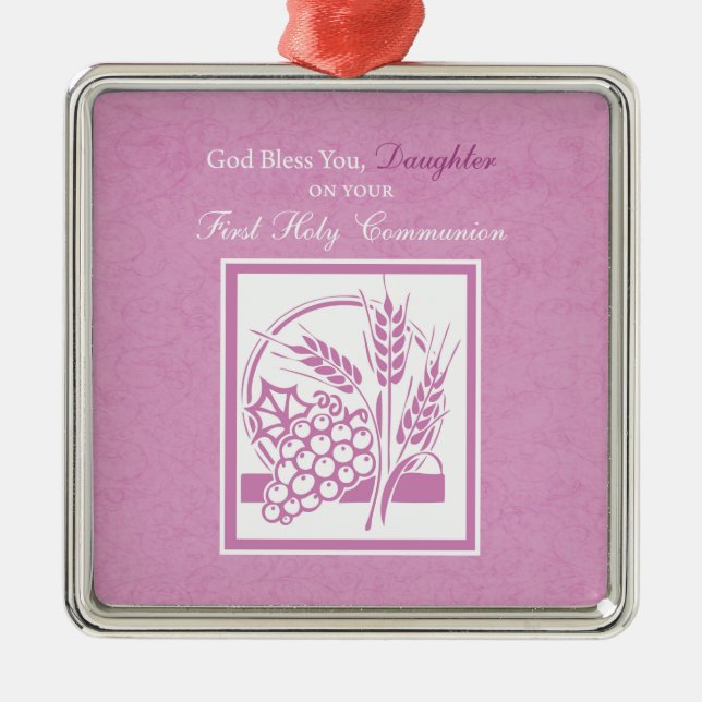 Daughter Erste Kommune, rosa Silbernes Ornament (Vorne)