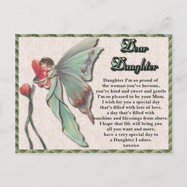 Daughter Fairy Birthday Postkarte (Vorderseite)