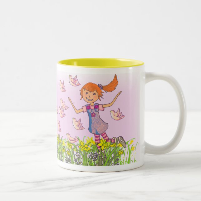 Daughter fügen Sie Ihren Namen rote Haarfeder hinz Zweifarbige Tasse (Rechts)