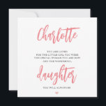 Daughter Geburtstagskartengedicht Feiertagskarte<br><div class="desc">Nehmen Sie mit unserem Geburtstagskartengedicht unserer Tochter eine poetische Reise auf. Erleben Sie emotionale Eleganz und verwandeln Sie jeden Augenblick in eine gepflegte Erinnerung. Äußern Sie Ihre Liebe mit Versen,  die die bemerkenswerte Person feiern,  die Ihre Tochter geworden ist.</div>