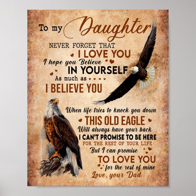 Daughter Gift | Letter To My Daughter From Dad Poster (Vorne)