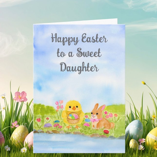 Daughter Happy Easter Baby Chick  Karte (Von Creator hochgeladen)