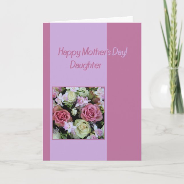 Daughter Happy Mother Day Rose Card Karte (Vorderseite)