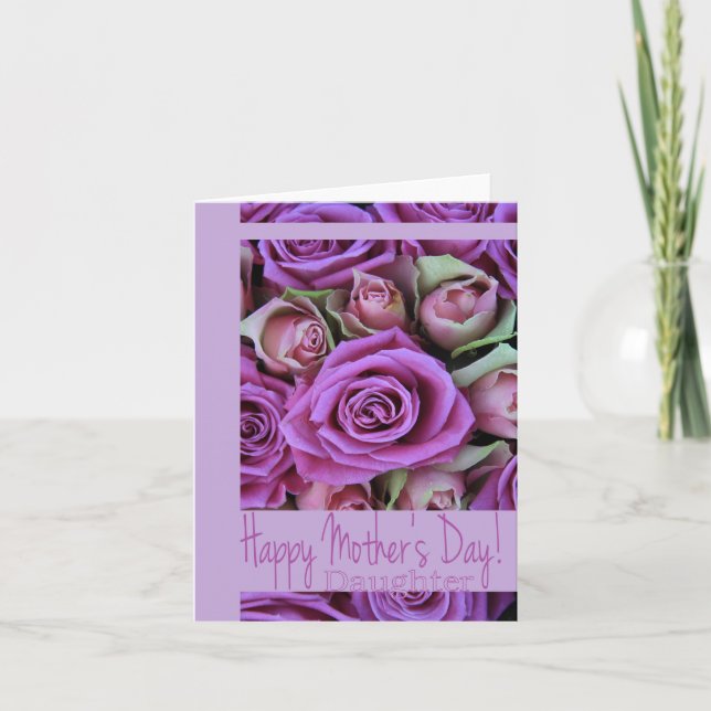 Daughter Happy Mother Day Rose Card Karte (Vorderseite)