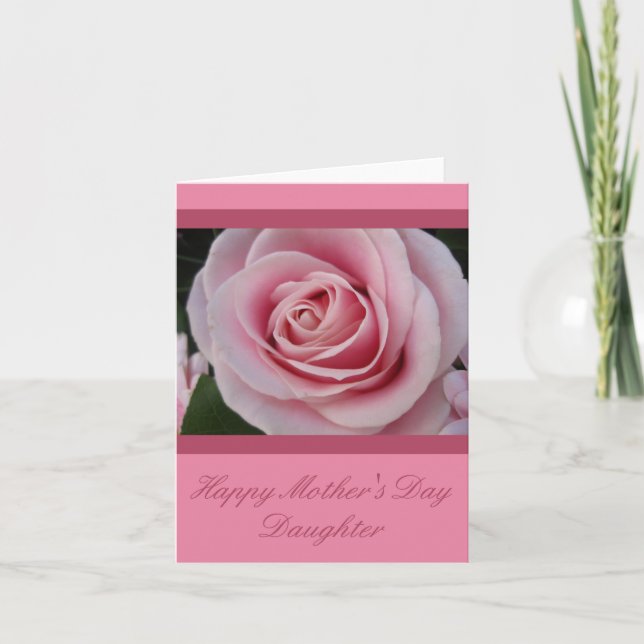 Daughter Happy Mother Day Rose Card Karte (Vorderseite)
