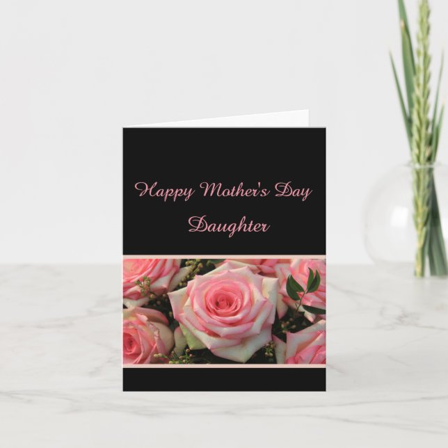 Daughter Happy Mother Day Rose Card Karte (Vorderseite)
