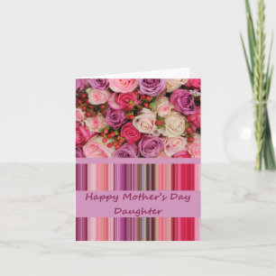 Daughter Happy Mother Day Rose Card Karte