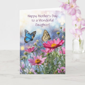 Daughter Happy Mothers Day Pretty Spring Flowers Karte