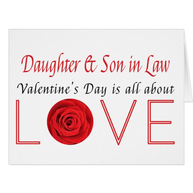 Daughter & Husband Happy Valentine's Day Rose (Vorderseite (Horizontal))