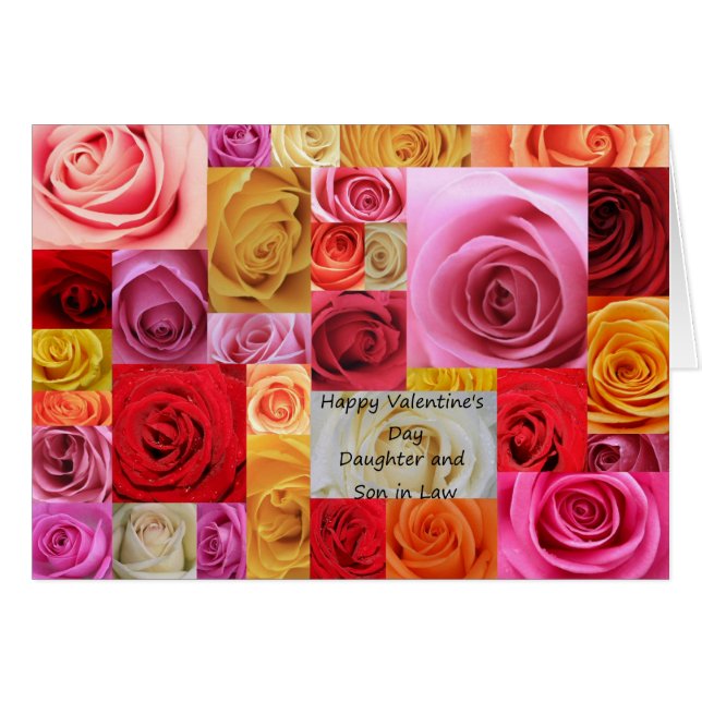 Daughter & Husband Happy Valentine's Day Rose (Vorderseite (Horizontal))