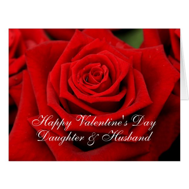 Daughter & Husband Happy Valentine's Day Rose (Vorderseite (Horizontal))