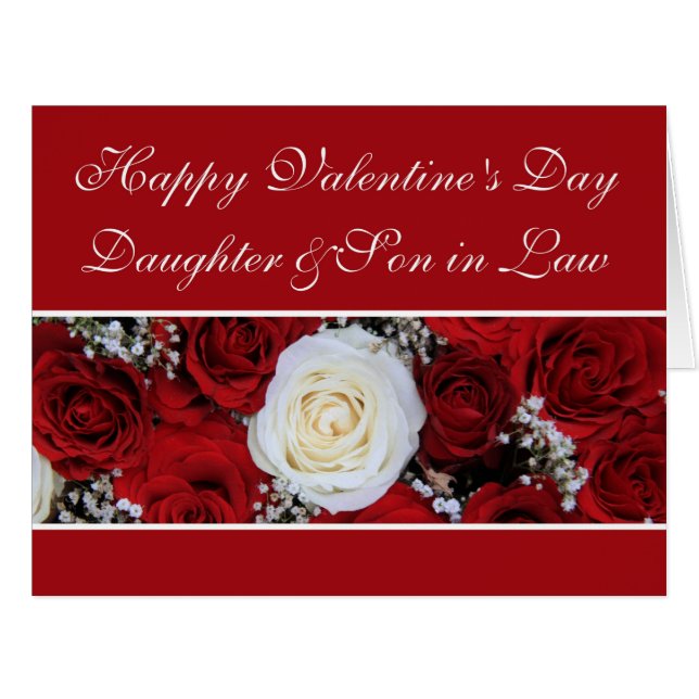 Daughter & Husband Happy Valentine's Day Rose (Vorderseite (Horizontal))
