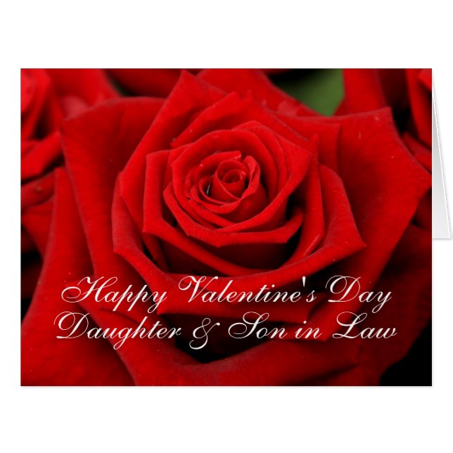 Daughter & Husband Happy Valentine's Day Rose (Vorderseite (Horizontal))