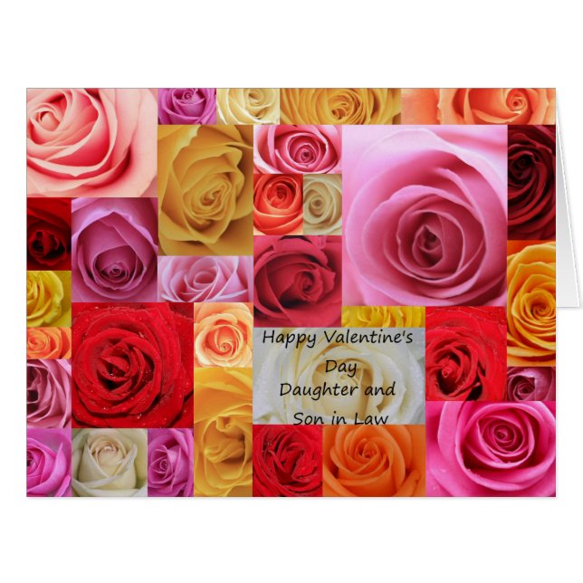 Daughter & Husband Happy Valentine's Day Rose (Vorderseite (Horizontal))