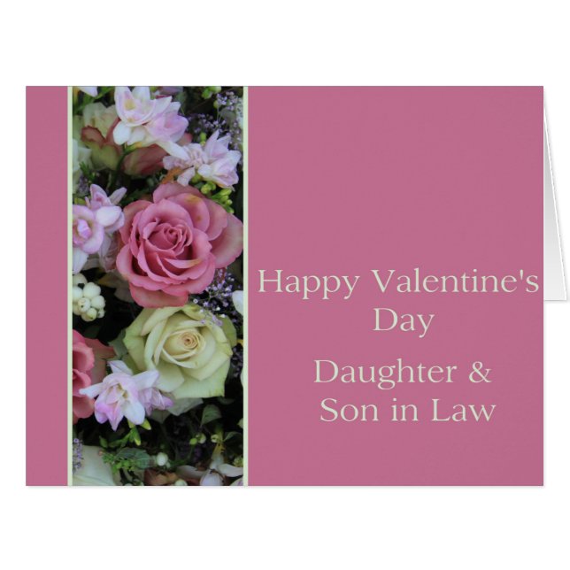 Daughter & Husband Happy Valentine's Day Rose (Vorderseite (Horizontal))
