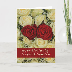 Daughter & Husband Happy Valentine's Day Rose Feiertagskarte