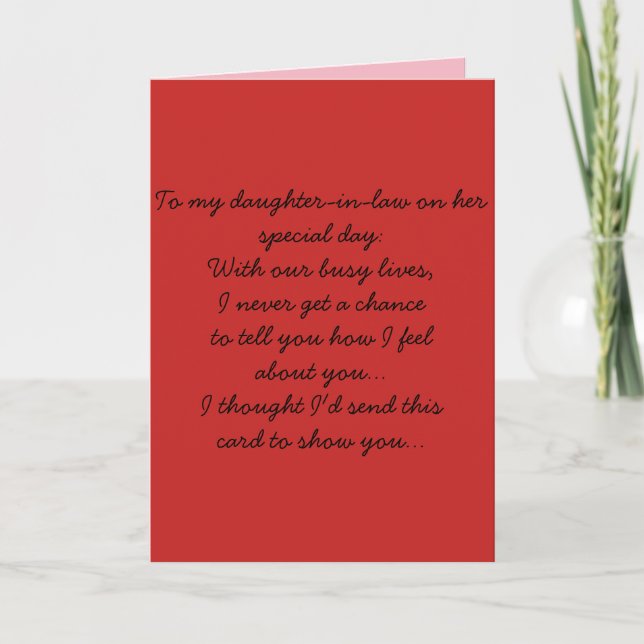 Daughter-in-law birthday card. karte (Vorderseite)