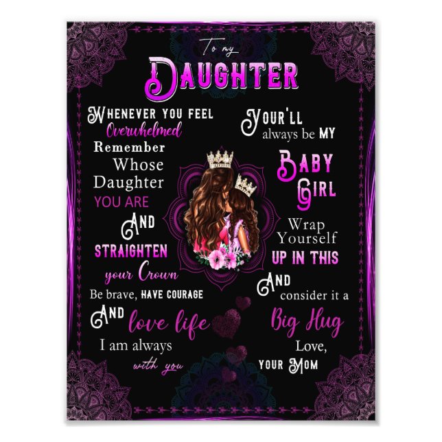 Daughter Lovers | Für meine Tochter Liebe Mama Fotodruck (Vorne)