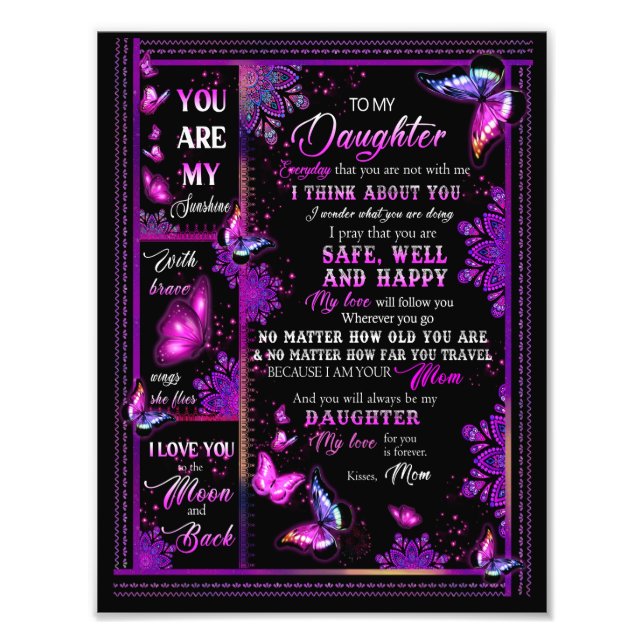 Daughter Lovers | Für meine Tochter Liebe Mama Fotodruck (Vorne)