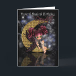 Daughter Magical Birthday niedliche kleine Mond Fe Karte<br><div class="desc">Daughter Magische Geburtstagsfeier niedliche Mond-Fee am Mondsee</div>