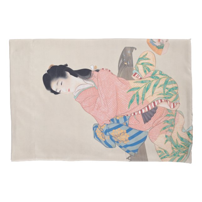 Daughter Miyuki (elegante japanische Dame, asiatis Kissenbezug (Vorderseite-Links)