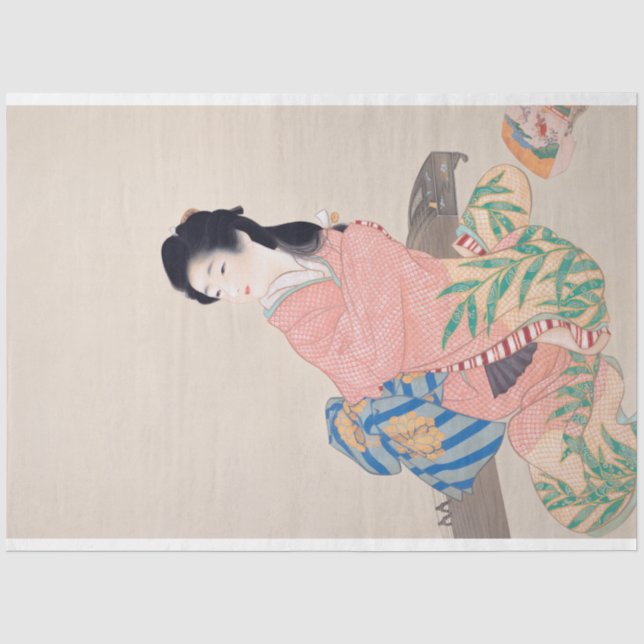 Daughter Miyuki (elegante japanische Dame, asiatis Seidenpapier (Vorderseite)