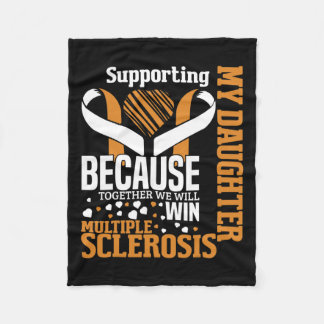 Daughter Multiple Sklerose Awareness Orange Ribbo Fleecedecke