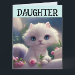 DAUGHTER NIEDLICH WEISSE KATZGEBURTSTAGSKARTE KARTE<br><div class="desc">DAUGHTER NIEDLICH WEISSE KATZGEBURTSKARTE</div>