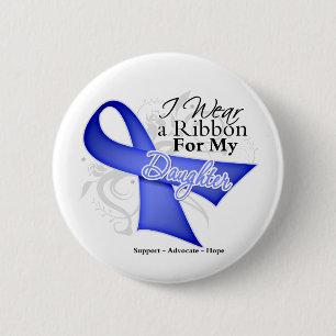 Daughter Periwinkle Ribbon - Magenkrebs Button