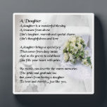 Daughter Poem Plaque - Hochzeitsdesign Fotoplatte<br><div class="desc">Ein tolles Geschenk für eine besondere Tochter</div>
