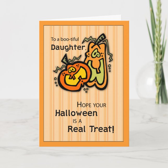 Daughter Pumpkins Halloween Karte (Vorderseite)