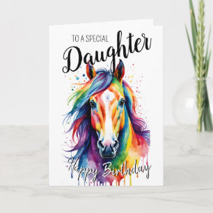 Daughter Regenbogenpony Geburtstag Einhorn Karte