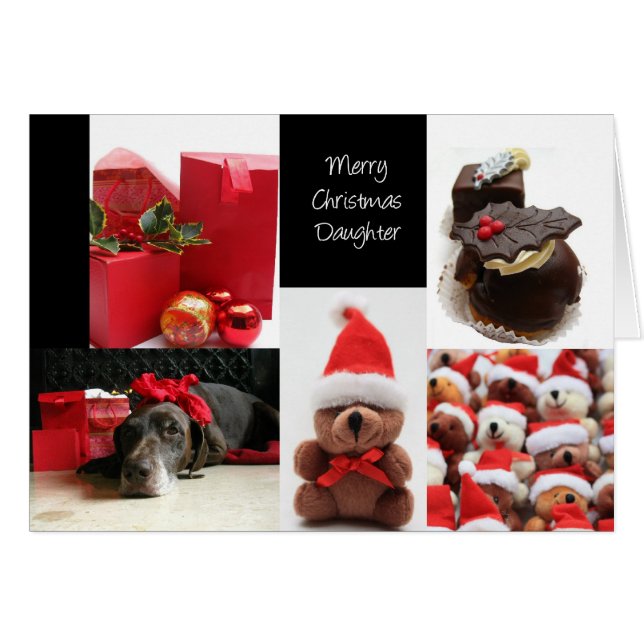 Daughter Rote Weihnachtskassenkarte (Vorderseite (Horizontal))