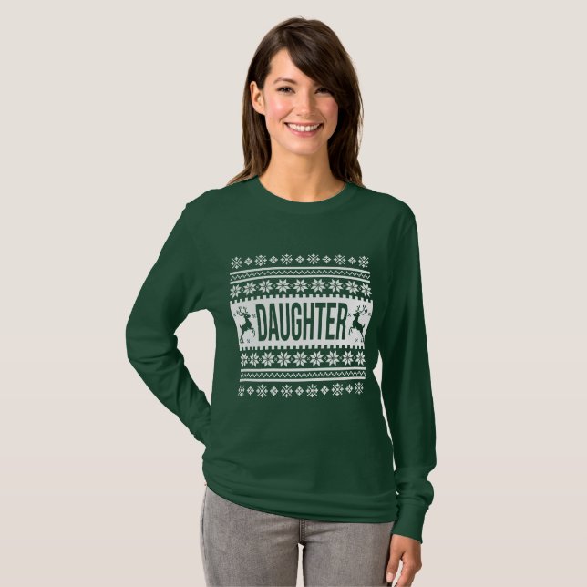 Daughter Shirt Ugly Christmas Sweater Girl Shirt (Vorne ganz)