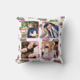 Daughter Teen Foto Collage Elephant Muster Kissen